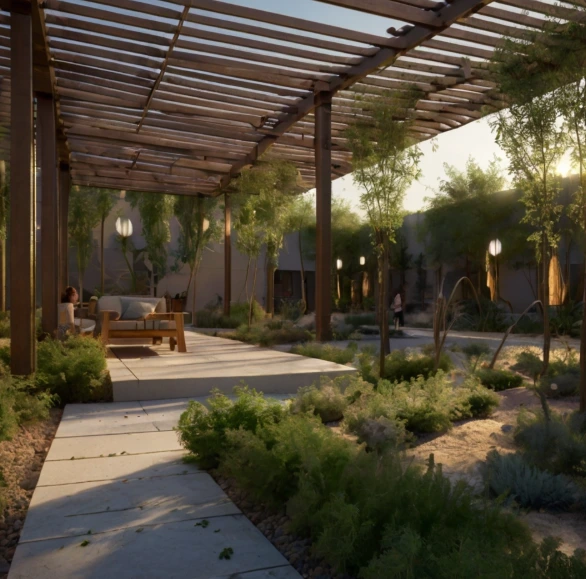 Landscaping for offices, retail spaces, and public areas