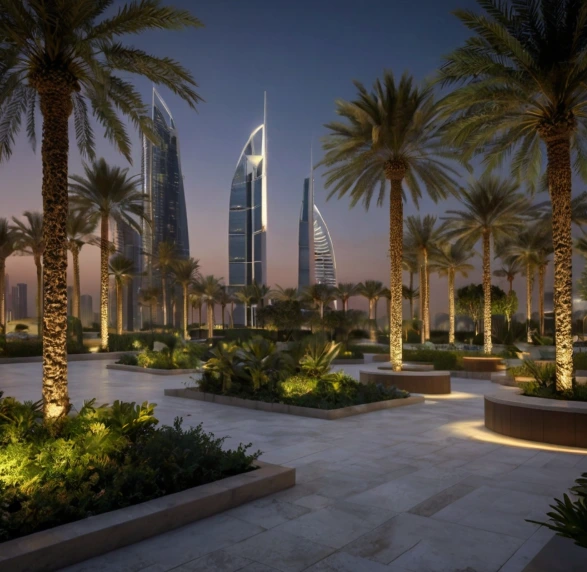 Complete outdoor landscaping in Al Maryah Island Abu Dhabi. We design, build, and maintain elegant gardens for homes and businesses.