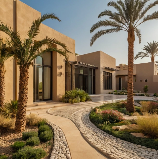 Premium villa landscaping in Al Wathba Abu Dhabi. Custom garden layouts, irrigation systems, and maintenance for stunning outdoor spaces.