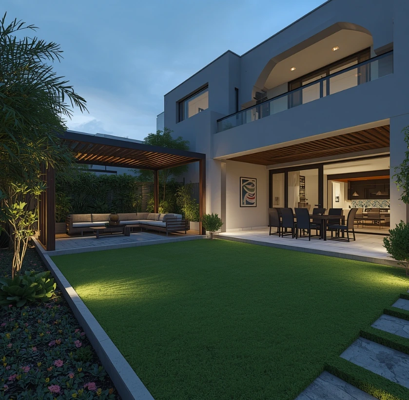 designed with premium gardens, decorative pathways, climate-friendly plants, efficient irrigation, and beautiful outdoor entertainment spaces in Yas Island. Experience luxury villa landscaping designed with premium gardens, decorative pathways, climate-friendly plants, efficient irrigation, and beautiful outdoor entertainment spaces in Yas Island.