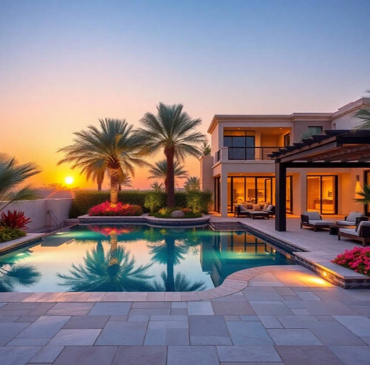 Al Khalidiyah Abu Dhabi creating modern villa landscapes with colorful flowers, artistic planting, natural stone pathways, and luxury outdoor environments. Professional garden design in Al Khalidiyah Abu Dhabi creating modern villa landscapes with colorful flowers, artistic planting, natural stone pathways, and luxury outdoor environments.