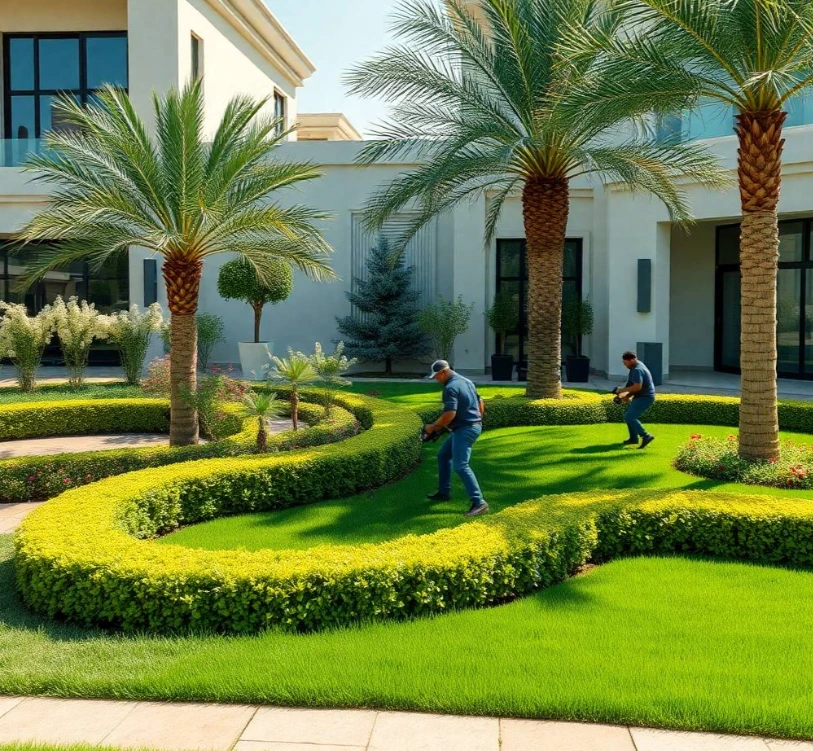 Shakhbout City Abu Dhabi creating beautiful villa landscapes with colorful flowers, ornamental plants, decorative stone pathways, and luxurious outdoor environments. Professional garden design in Shakhbout City Abu Dhabi creating beautiful villa landscapes with colorful flowers, ornamental plants, decorative stone pathways, and luxurious outdoor environments.