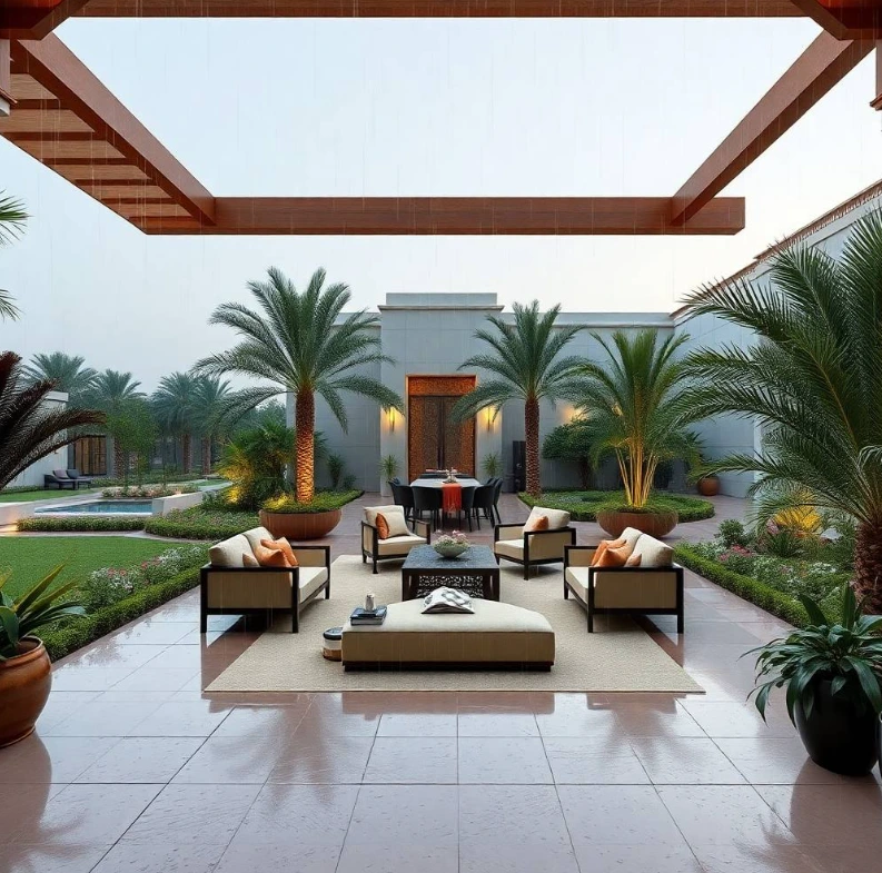 Al Falah Abu Dhabi showcasing tropical gardens, stylish pergolas, ambient lighting, decorative paving, and luxurious entertainment spaces beautifully. Premium swimming pool landscaping in Al Falah Abu Dhabi showcasing tropical gardens, stylish pergolas, ambient lighting, decorative paving, and luxurious entertainment spaces beautifully.