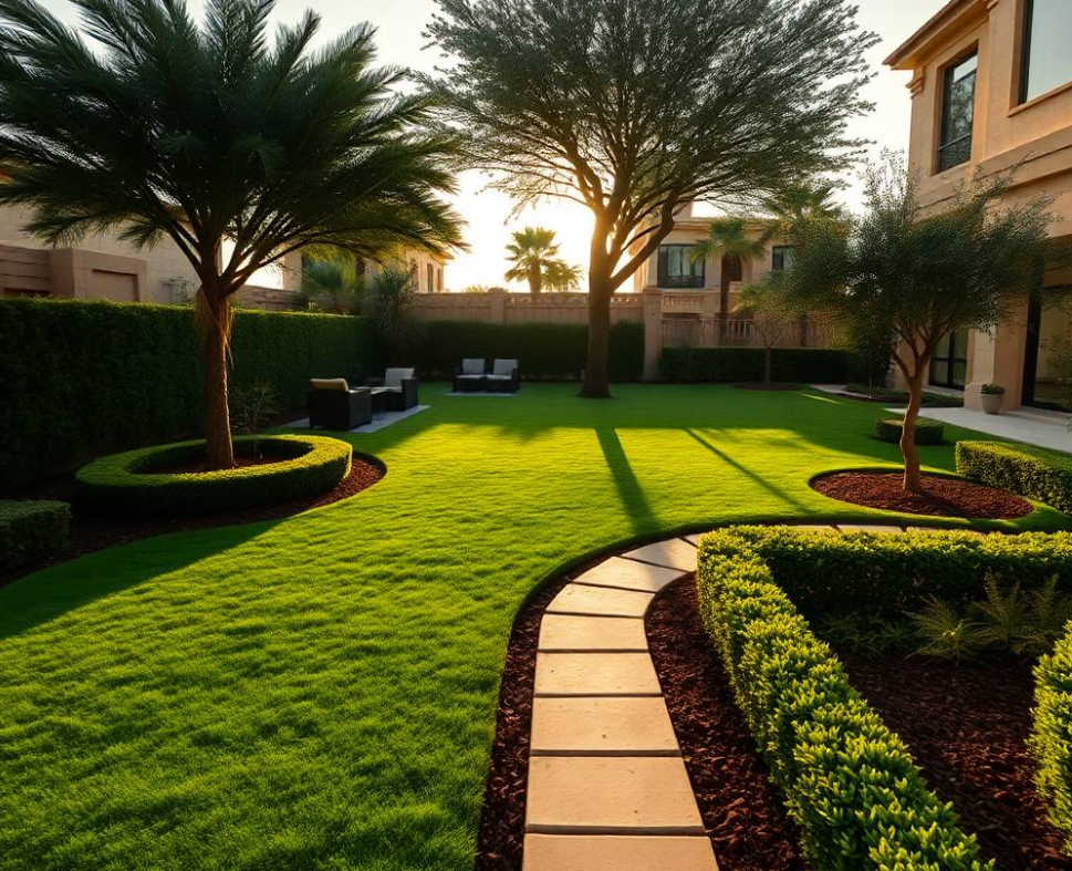Get complete garden maintenance in Al Shamkhah Abu Dhabi, including pruning, lawn care, planting, fertilization, irrigation and landscape improvements.