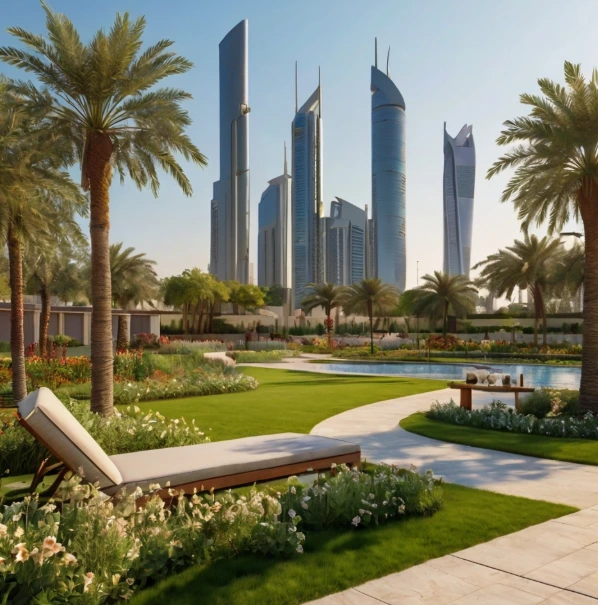 op residential landscaping services in Mohammed Bin Zayed City Abu Dhabi. Modern garden designs with smart irrigation and desert-friendly plants for your home.