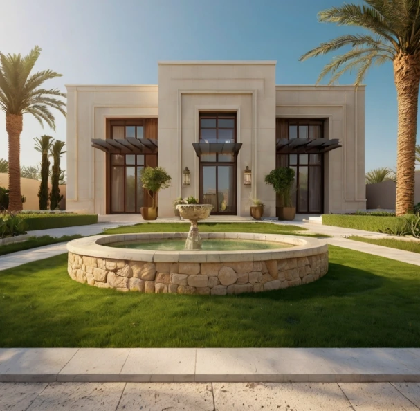 Get expert landscaping and gardening in Al Samha Abu Dhabi with villa design, irrigation systems, artificial grass, and maintenance services.