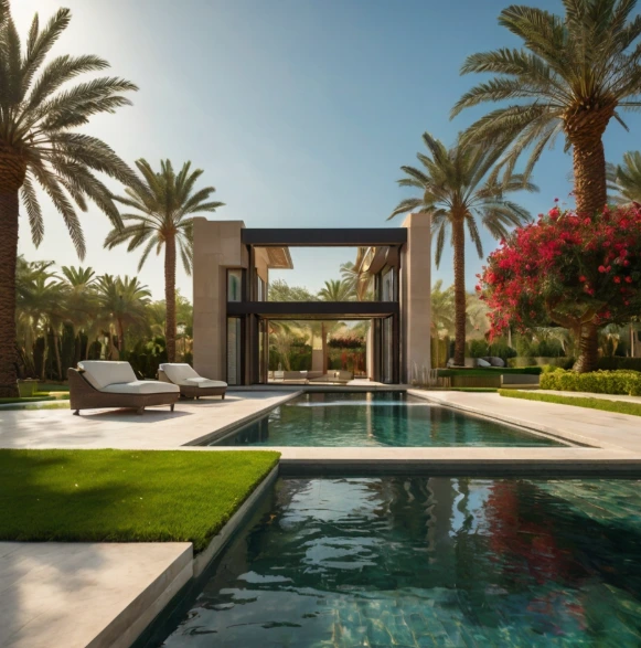 Al Falah Abu Dhabi landscaping experts offering residential & commercial gardens, villa landscaping, swimming pool landscaping, and irrigation services.