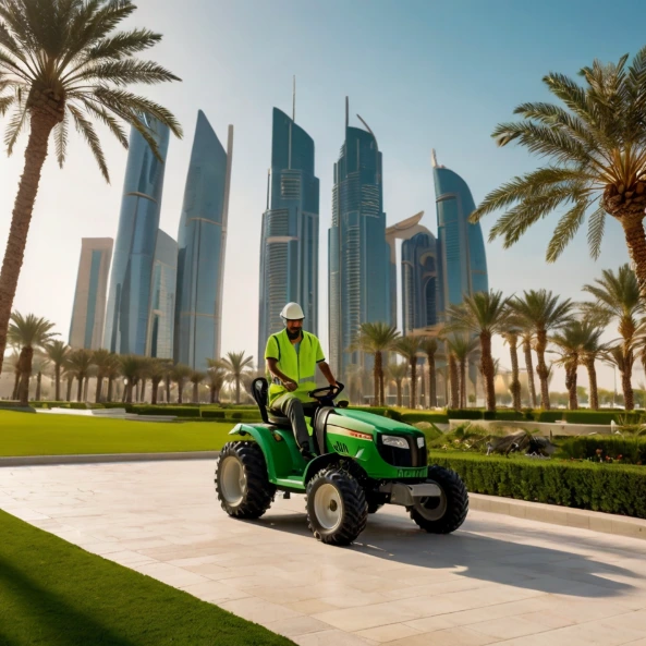Residential landscaping in Saadiyat Island Abu Dhabi with elegant garden designs, smart irrigation, and low-maintenance landscaping for villas and homes.
