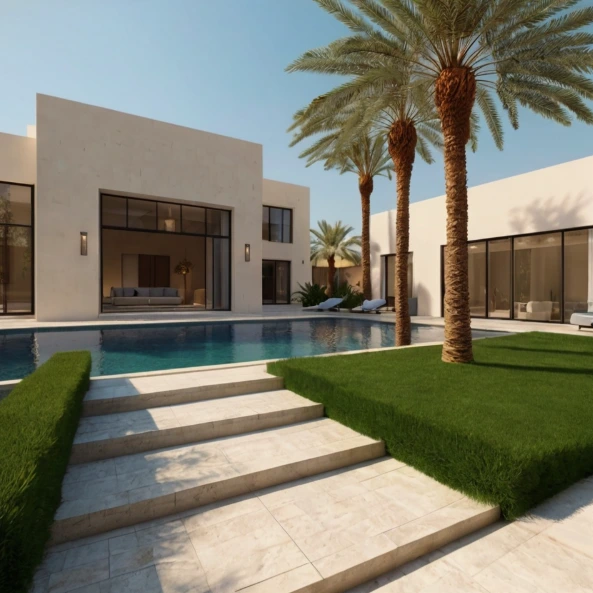 Upgrade your home with residential landscaping in Al Bateen Abu Dhabi. Beautiful garden design, irrigation, and low maintenance solutions.